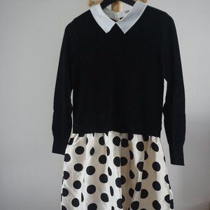 polka dot wool & silk dress